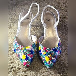 Impo High Heeled Shoes Multi Color Rainbow White Size 9
